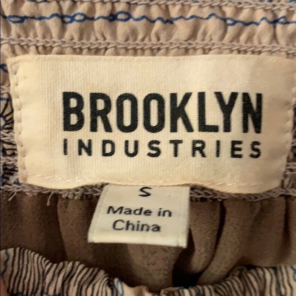 Beige And Blue Patterned Spaghetti String Dress - image 7